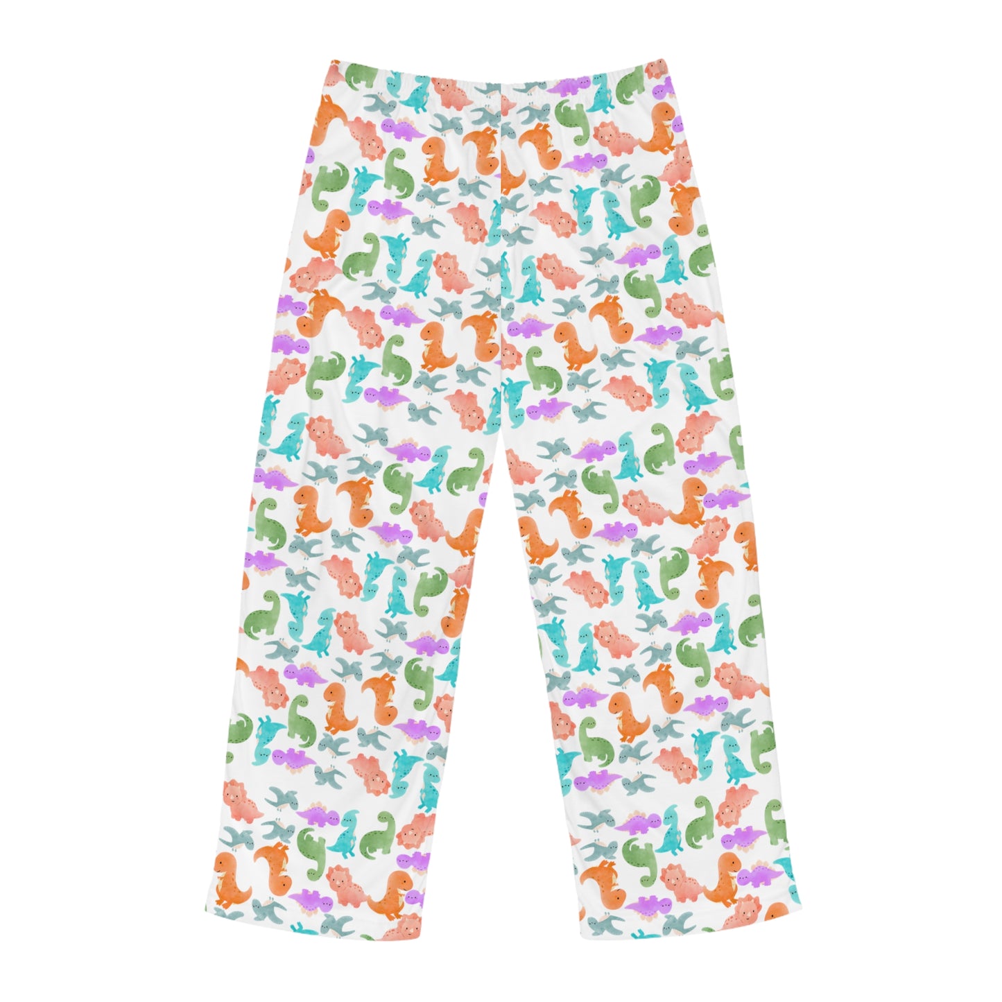 Colorful Mens Pajama Pants | Cozy Loungewear for Relaxation Gift for Him Beach Vibes Summer Nights Sleepwear Rainbow Dinos Dark Green