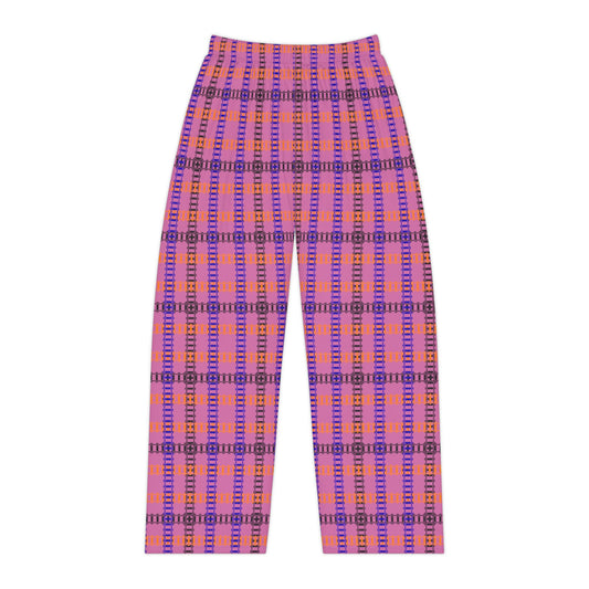 Cozy Womens Pajama Pants Halloween Lounge Pants Cute Sleepwear Gifting for Her Relaxed Fit Casual Comfort Train Tracks Light Pink