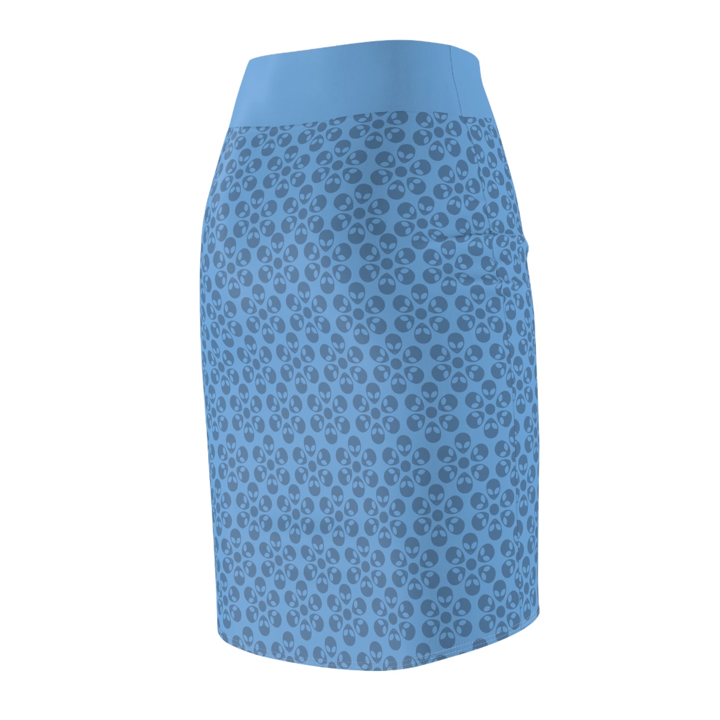 Stylish Floral Womens Pencil Skirt Elegant Office Attire Casual Day Out Spring Fashion Perfect Gift for Her Alien Flowers Light Blue