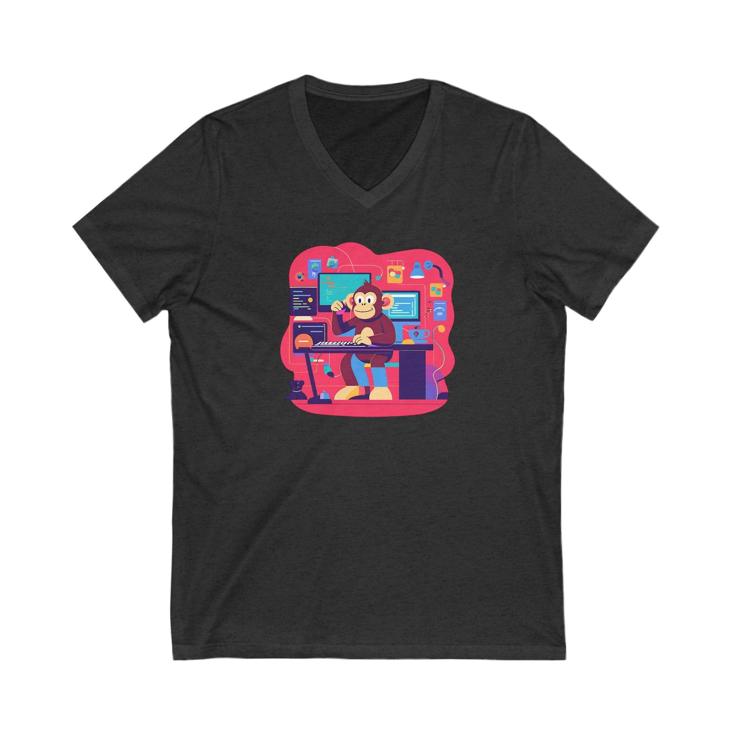 Unisex Jersey Short Sleeve V-Neck Tee