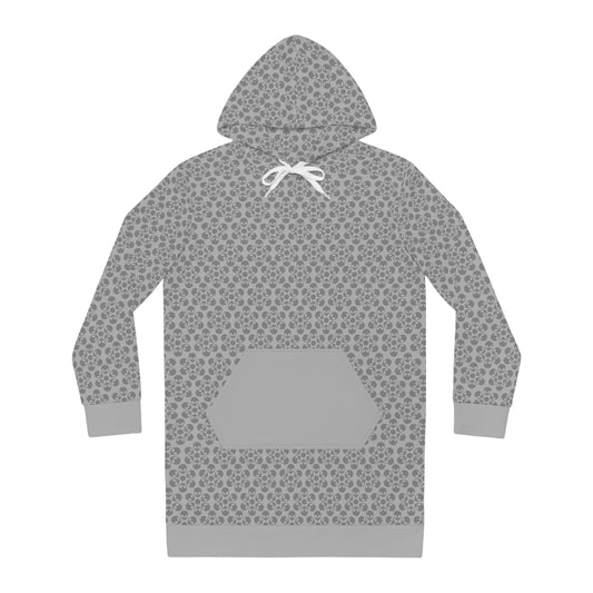 Womens Hoodie Dress  Alien Flowers Light Grey