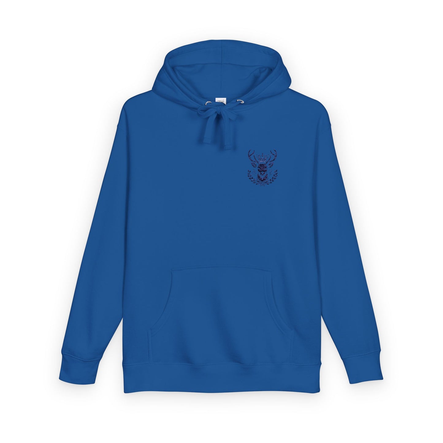 Cozy Unisex Fleece Hoodie with Deer Emblem - Oh Deer Lord
