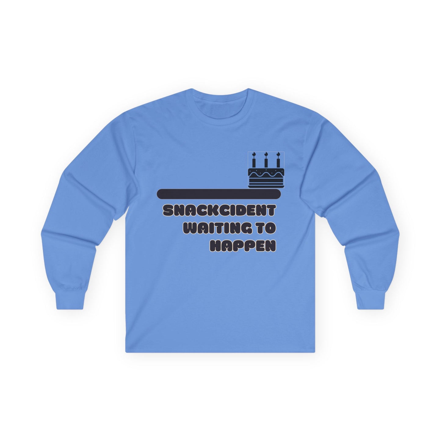 Snackcident Waiting to Happen Long Sleeve Tee - Funny Gift for Food Lovers, Birthday, or Casual Wear, Ideal for Snacking Events, [...]