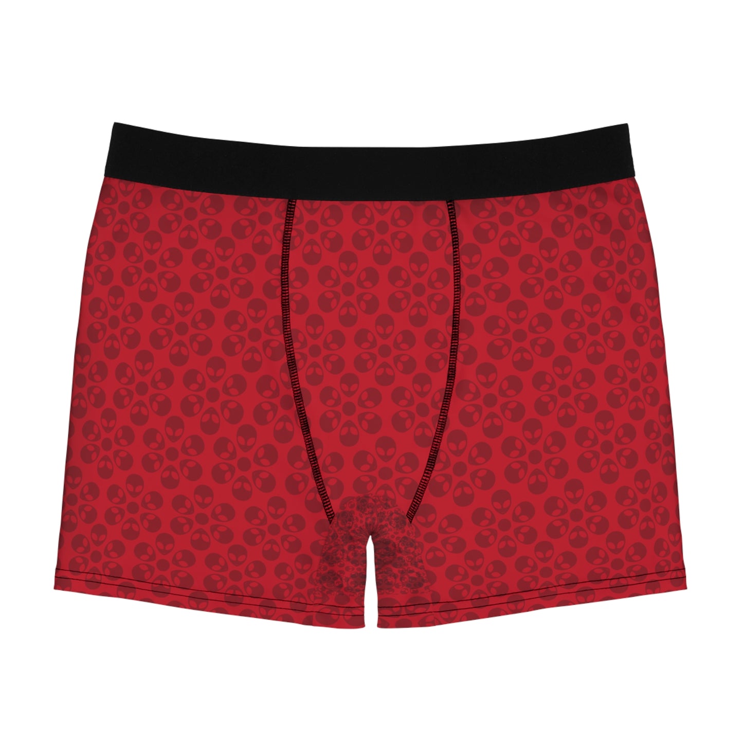 Mens Boxer Briefs  Alien Flowers Dark Red