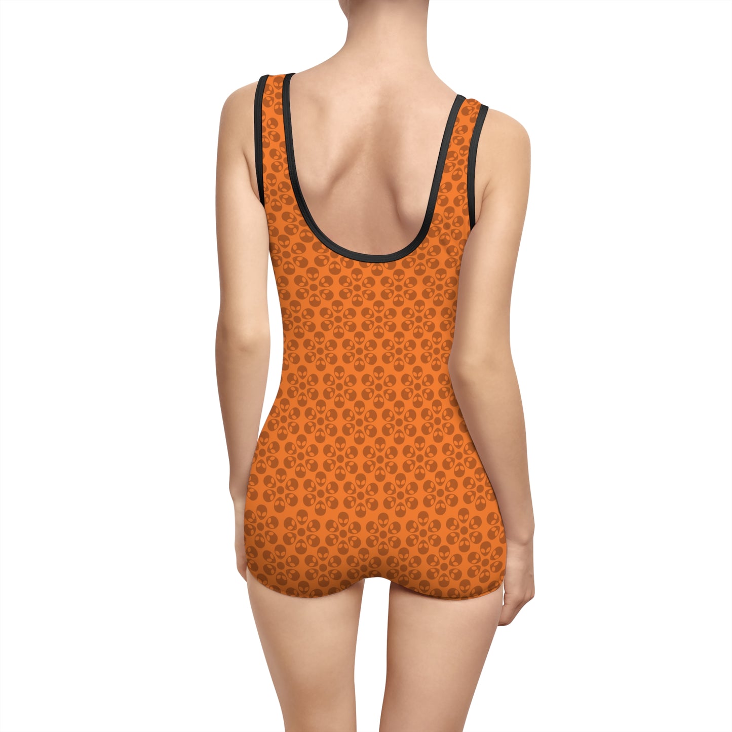 Womens Vintage Swimsuit  Alien Flowers Crusta