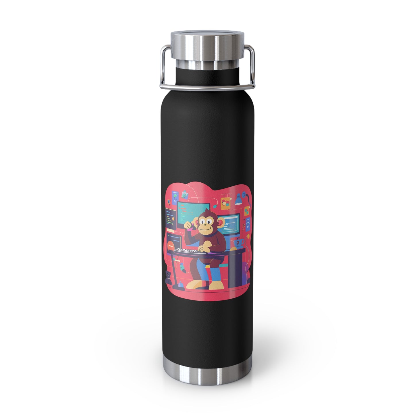 Playful Gamer Copper Vacuum Insulated Bottle | 22oz Water Bottle, Cute Gift for Gamers, Eco-Friendly Travel Flask, Sports Bottle, Fun Decor