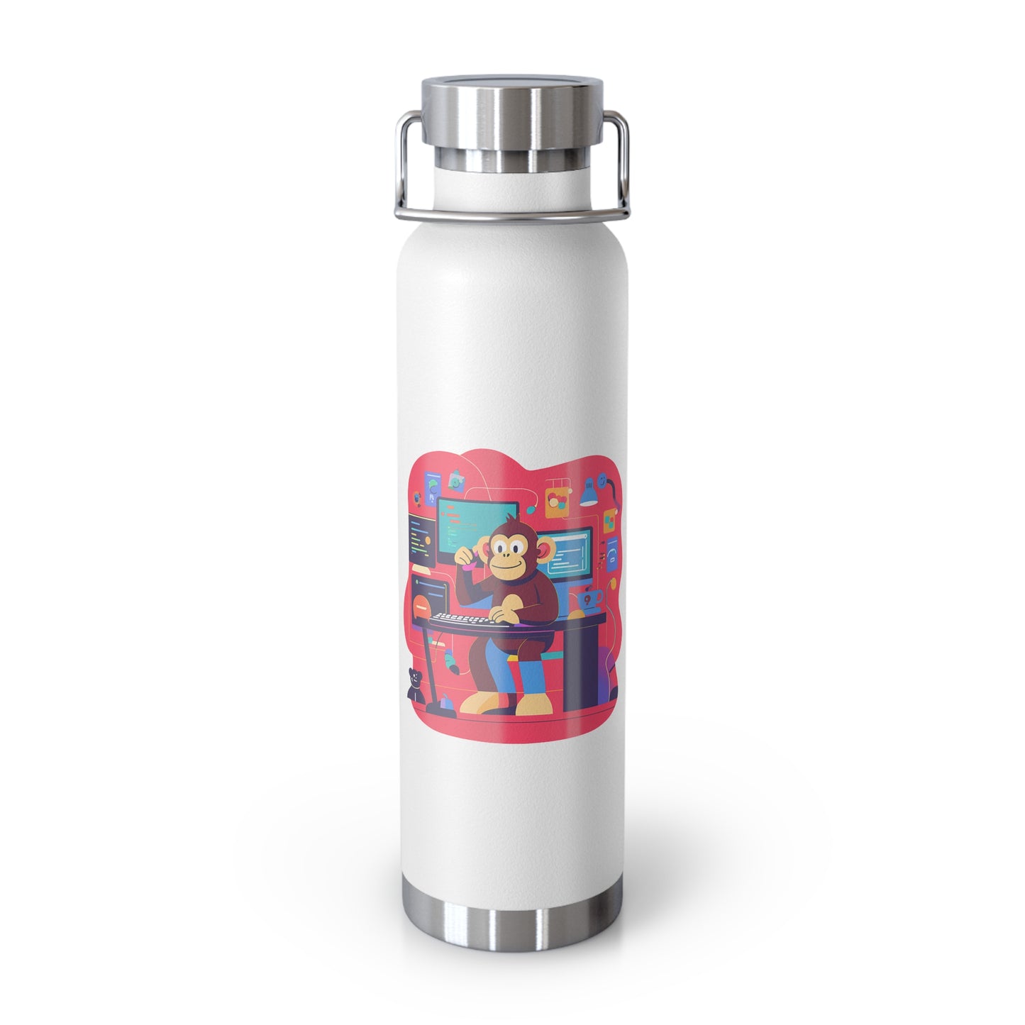 Playful Gamer Copper Vacuum Insulated Bottle | 22oz Water Bottle, Cute Gift for Gamers, Eco-Friendly Travel Flask, Sports Bottle, Fun Decor