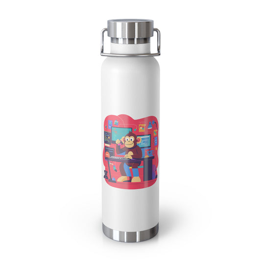 Playful Gamer Copper Vacuum Insulated Bottle | 22oz Water Bottle, Cute Gift for Gamers, Eco-Friendly Travel Flask, Sports Bottle, Fun Decor