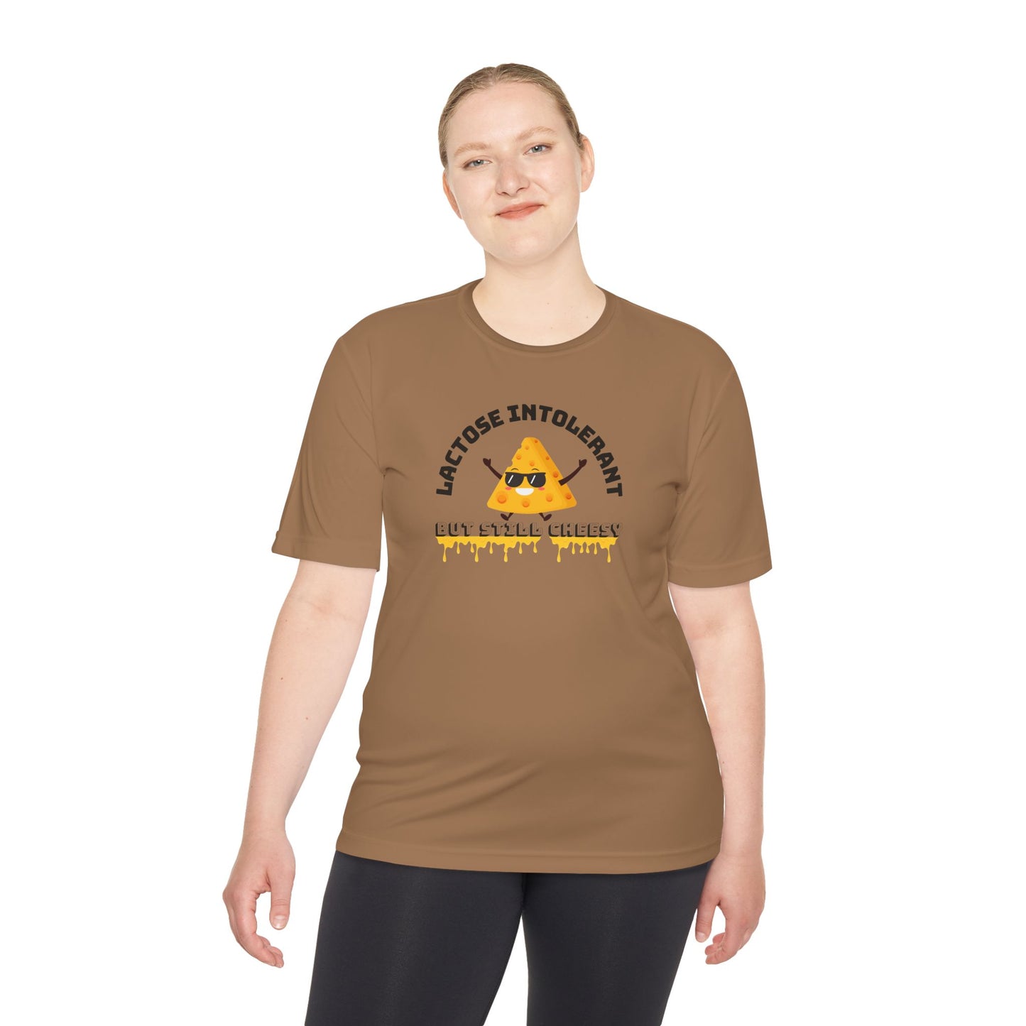 Lactose Intolerant But Still Cheesy Tee - Fun Unisex Moisture Wicking T-Shirt for Foodies, Great for Birthdays, Gifting, and Casual [...]