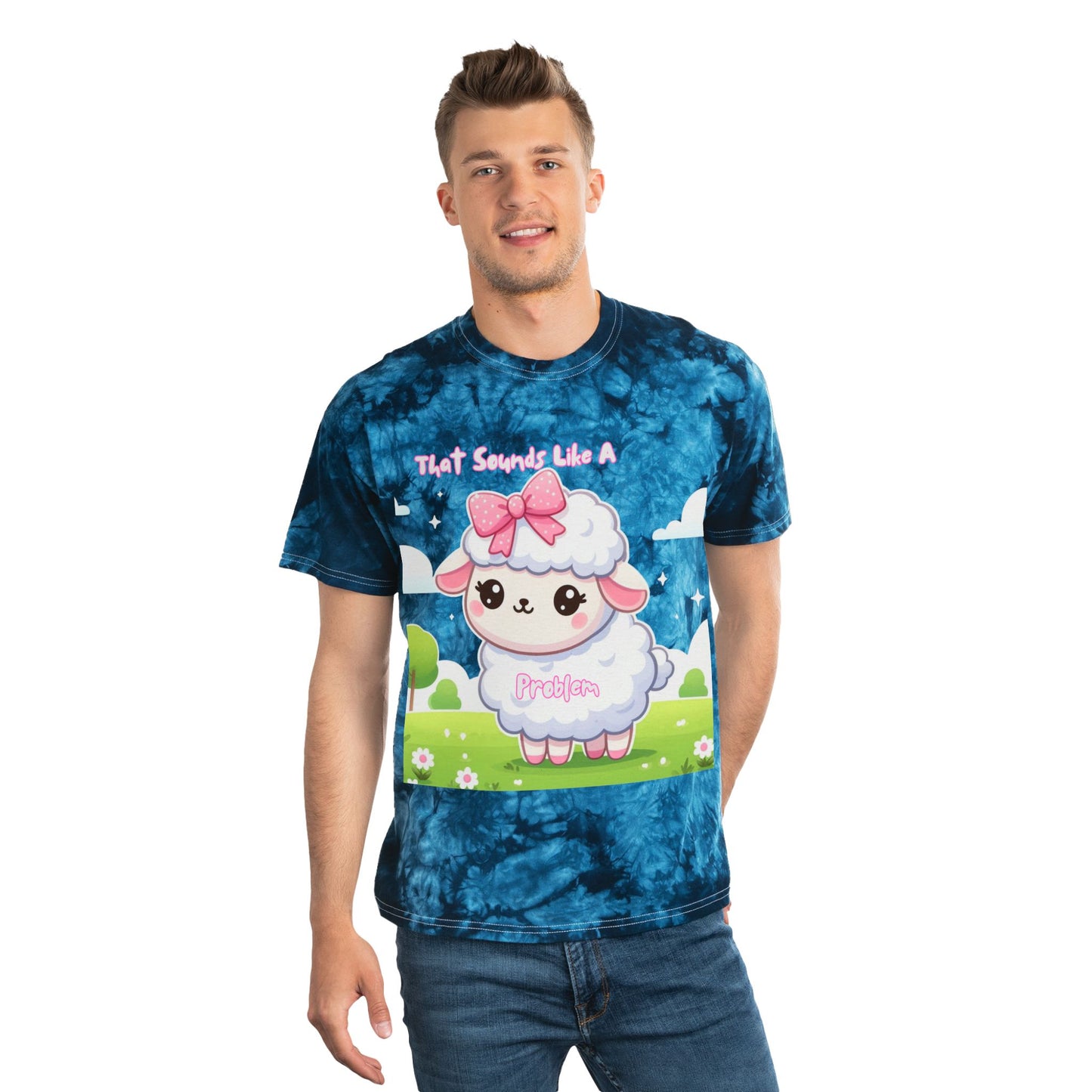 Cute Tie-Dye Tee with Adorable Sheep Graphic – Perfect for Casual Days & Gifts!