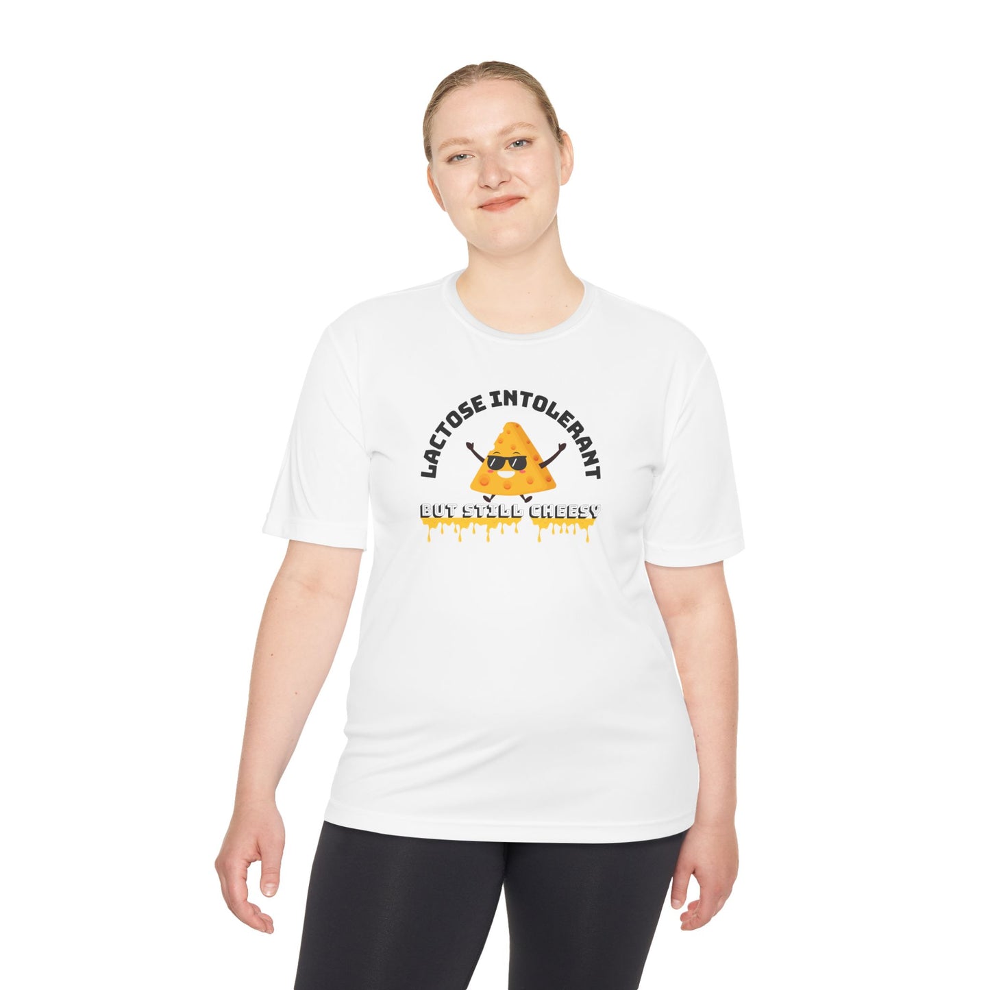 Lactose Intolerant But Still Cheesy Tee - Fun Unisex Moisture Wicking T-Shirt for Foodies, Great for Birthdays, Gifting, and Casual [...]