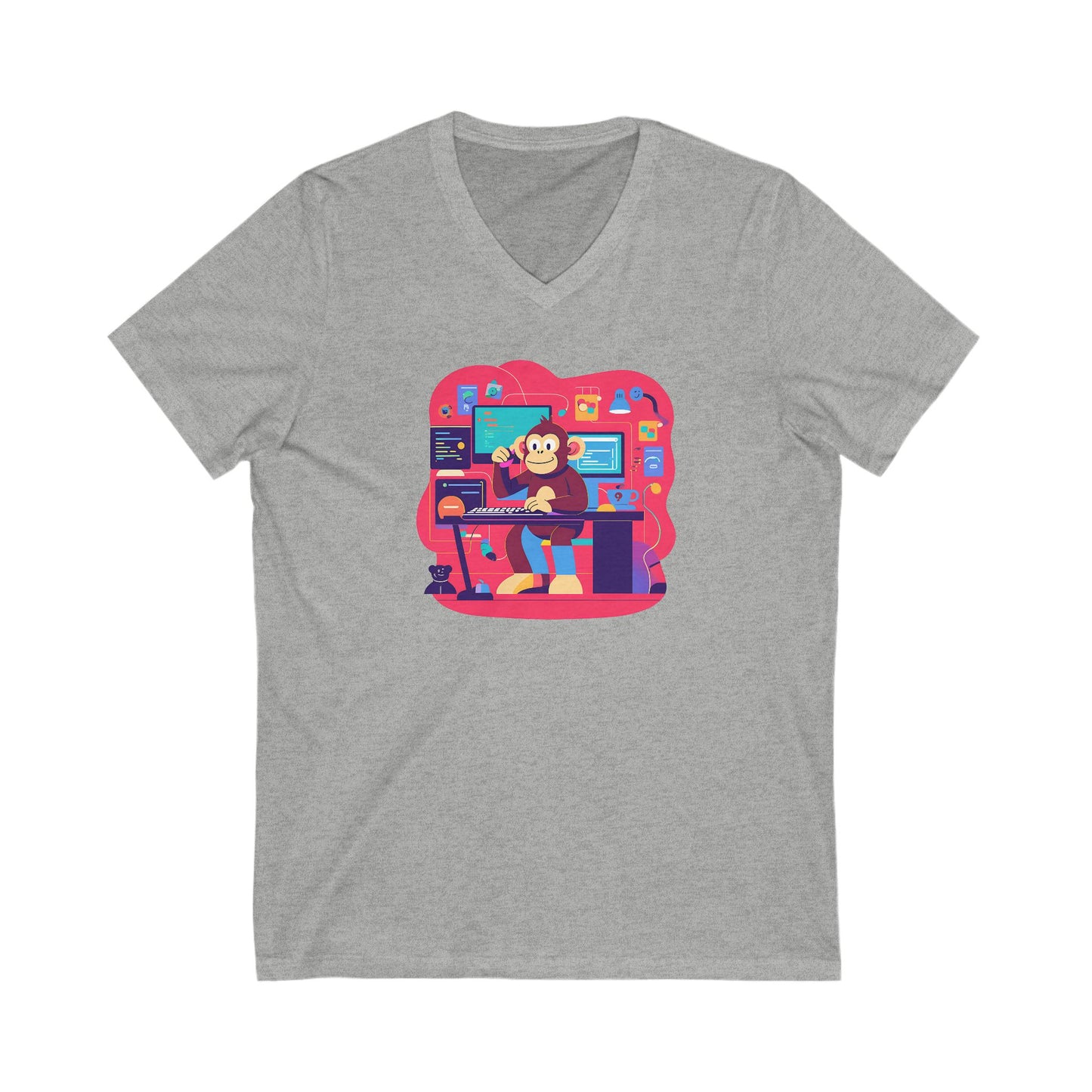 Unisex Jersey Short Sleeve V-Neck Tee