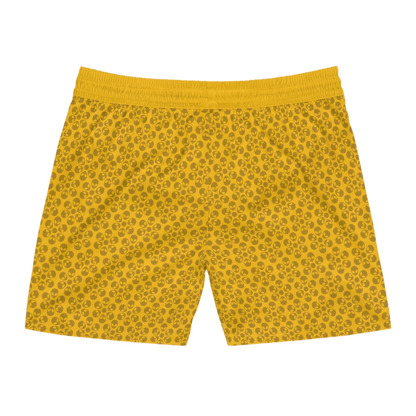 Stylish Mens MidLength Swim Shorts Beachwear Vacation Essentials Poolside Comfort Summer Outfit Trendy Swimwear Alien Flowers Yellow
