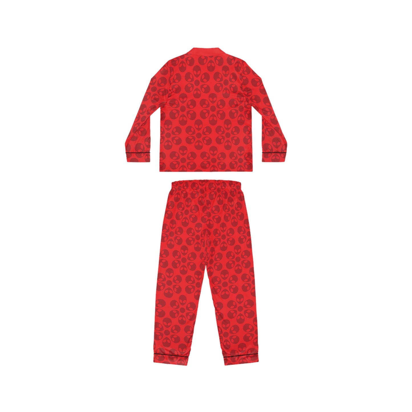 Womens Satin Pajamas  Alien Flowers Red