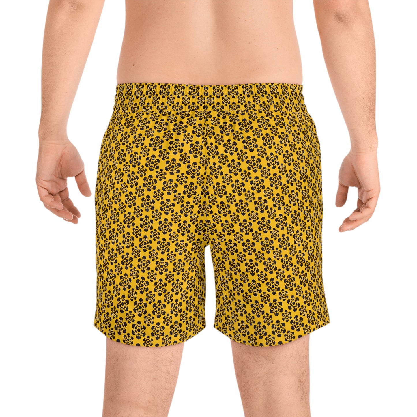Alien Print Swim Shorts - Yellow