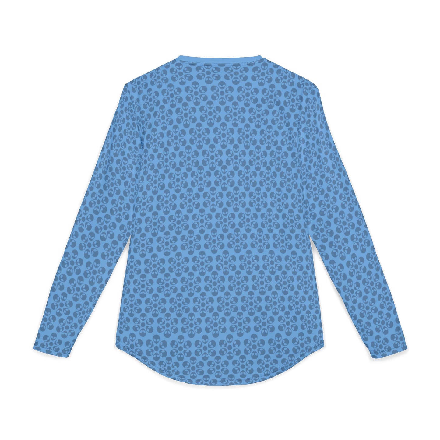 Mens UV Protection Long Sleeve Shirt  Alien Flowers Light Blue