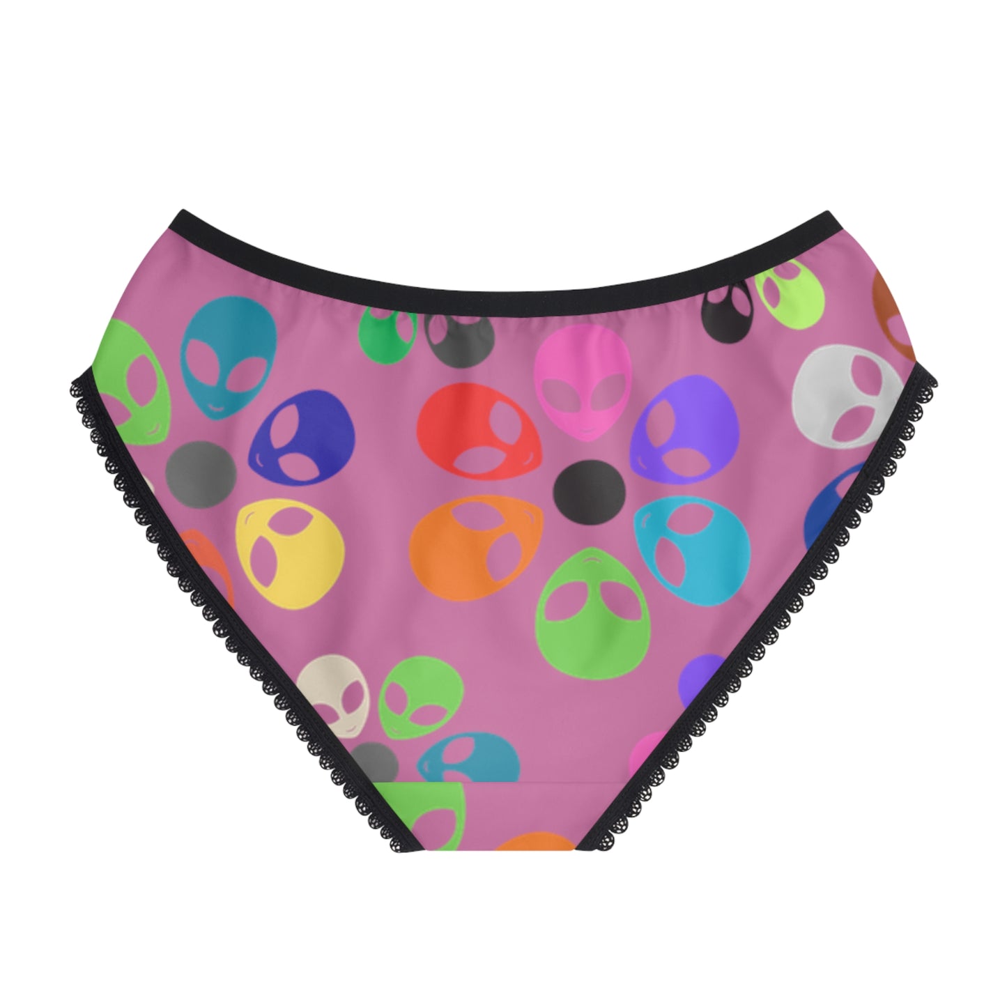 Colorful Alien Flower Womens Briefs Fun Underwear Unique Lingerie Set Gift for Her Festival Fashion Comfortable Panties Alien Rainbow Flowers Light Pink