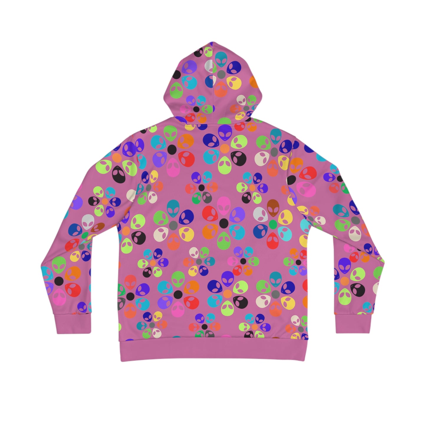 Mens Hoodie Alien Rainbow Flowers Light Pink