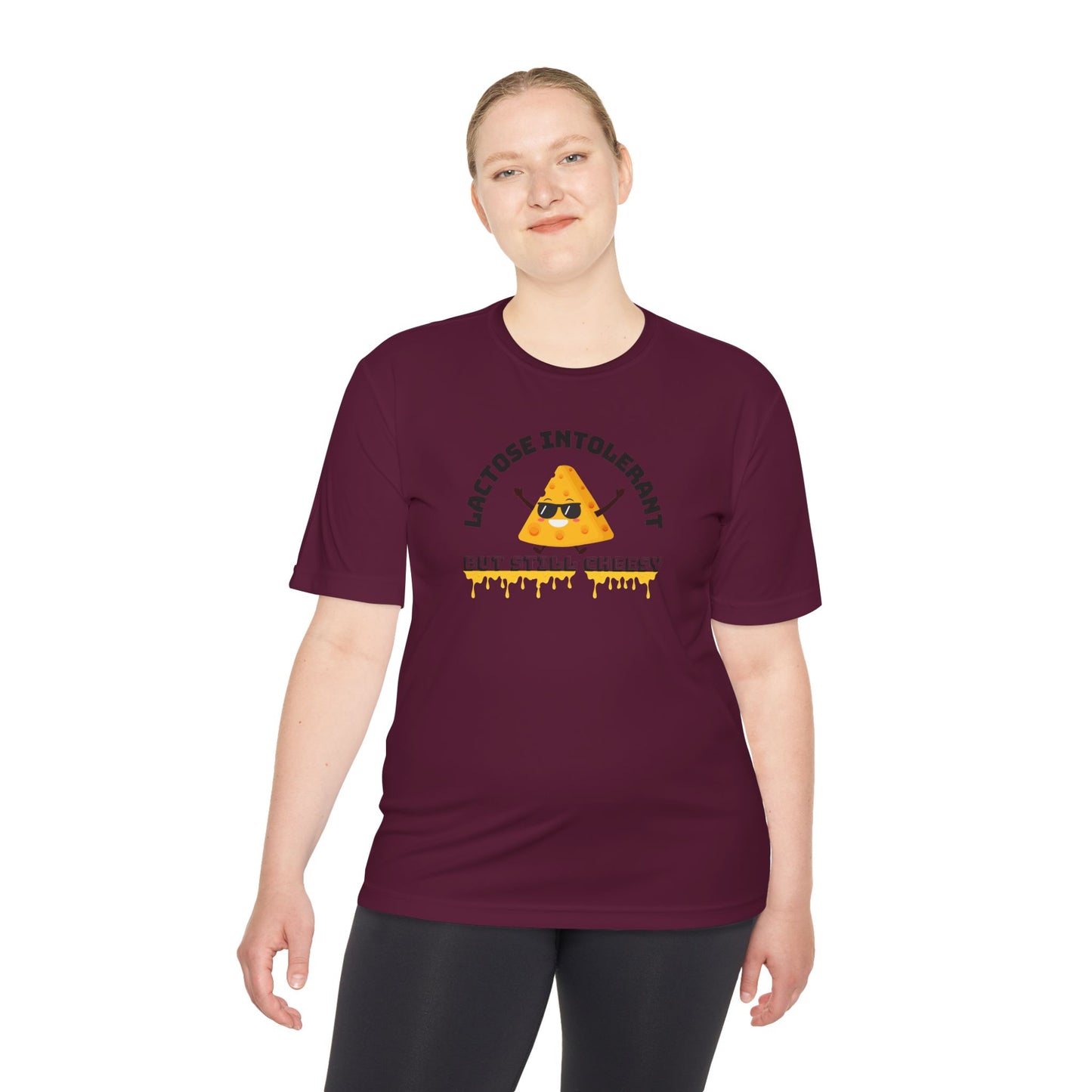 Lactose Intolerant But Still Cheesy Tee - Fun Unisex Moisture Wicking T-Shirt for Foodies, Great for Birthdays, Gifting, and Casual [...]
