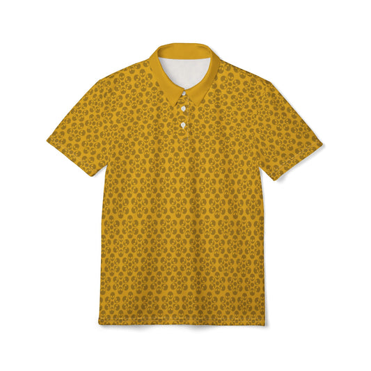 Stylish Unisex Polo Shirt  Modern Floral Design Casual Wear Gift for Him/Her Summer Outfit Personalized Style Alien Flowers Yellow