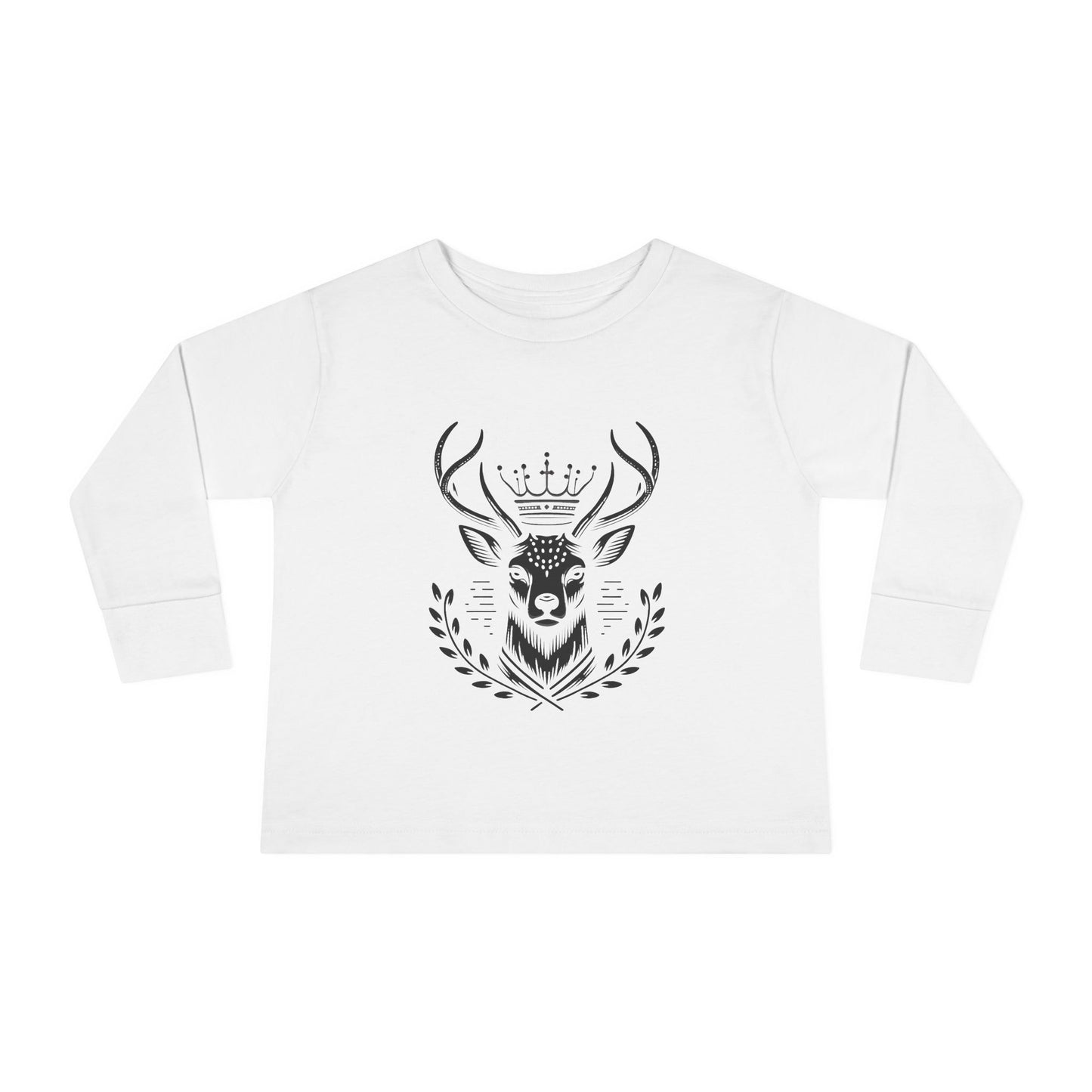 Crowned Deer Toddler Long Sleeve Tee - Oh Deer Lord