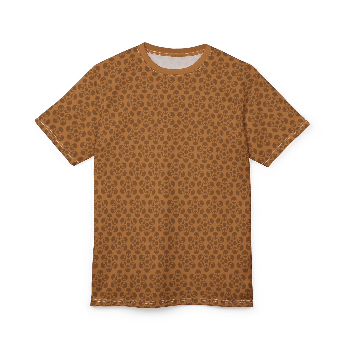 Stylish Floral Print Tee Casual Unisex TShirt Gift for Her/Him Summer Fashion Birthday Gift Everyday Wear Trendy Apparel Alien Flowers Light Brown