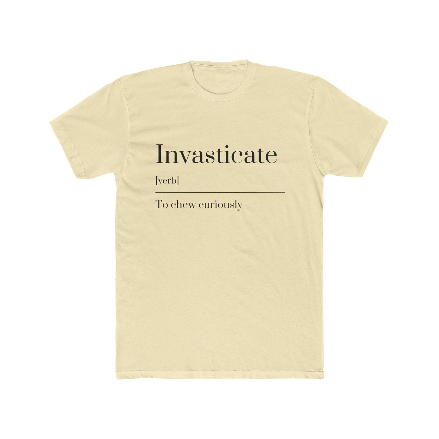 Unisex Invasticate Definition Tee - Casual Wear, Gift for Word Lovers, Everyday Comfort, Literary T-Shirt, Unique Definition Shirt