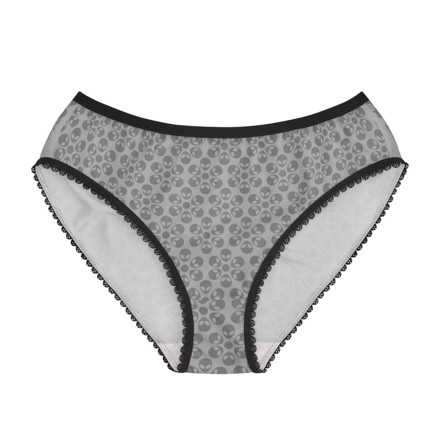 Chic Floral Womens Briefs | Comfort Everyday Wear Gifts Plus Size Stylish Lingerie Alien Flowers Light Grey