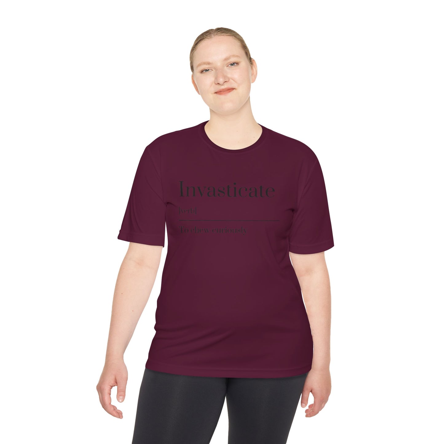 Invasticate Unisex Moisture Wicking Tee - Chew Curiously T-Shirt, Funny Tee, Unique Gift, Fitness Apparel, Casual Wear, Motivational Top