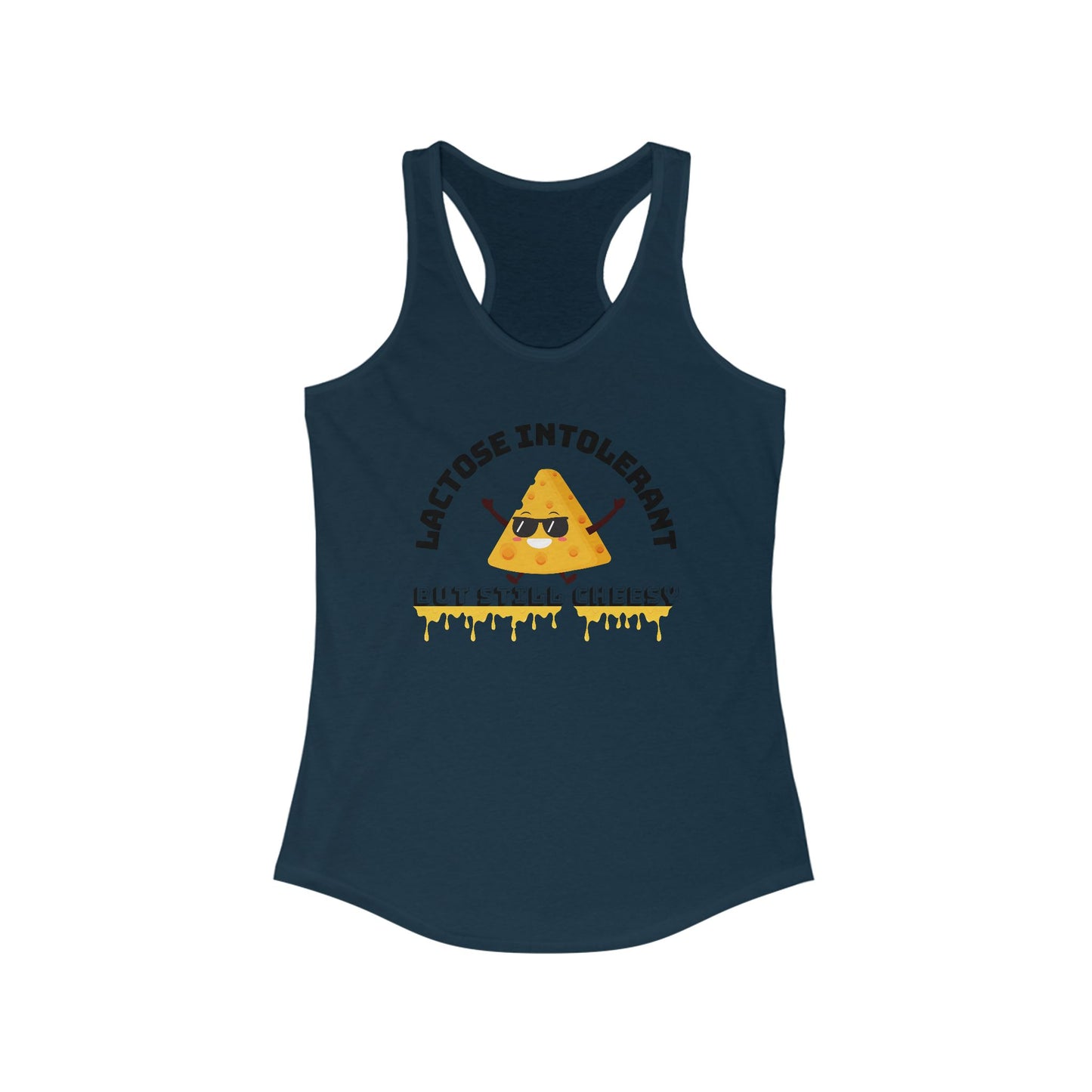 Lactose Intolerant Funny Tank, Women's Racerback Tank, Humor Apparel, Summer Top, Gift for Foodies, Nutrition Joke Shirt
