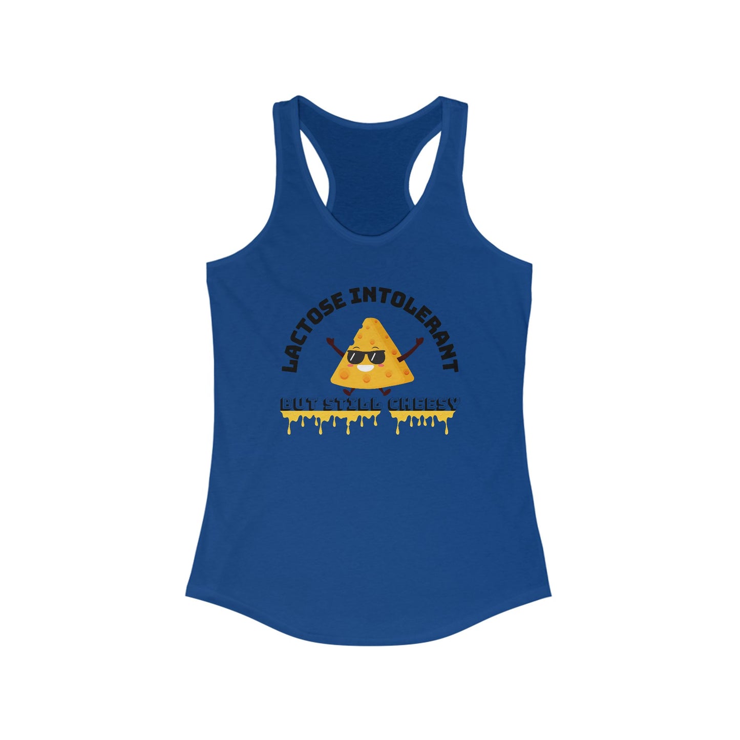 Lactose Intolerant Funny Tank, Women's Racerback Tank, Humor Apparel, Summer Top, Gift for Foodies, Nutrition Joke Shirt