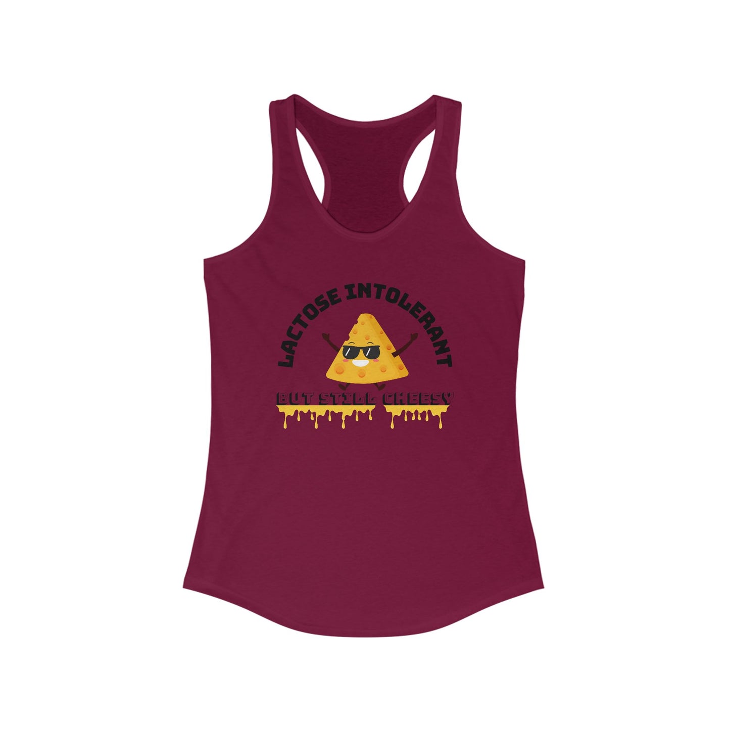 Lactose Intolerant Funny Tank, Women's Racerback Tank, Humor Apparel, Summer Top, Gift for Foodies, Nutrition Joke Shirt