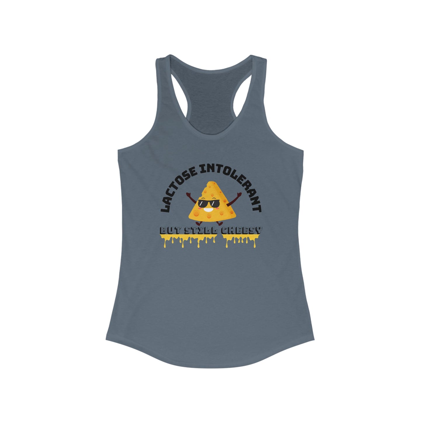 Lactose Intolerant Funny Tank, Women's Racerback Tank, Humor Apparel, Summer Top, Gift for Foodies, Nutrition Joke Shirt