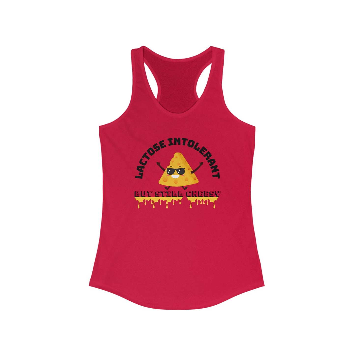 Lactose Intolerant Funny Tank, Women's Racerback Tank, Humor Apparel, Summer Top, Gift for Foodies, Nutrition Joke Shirt