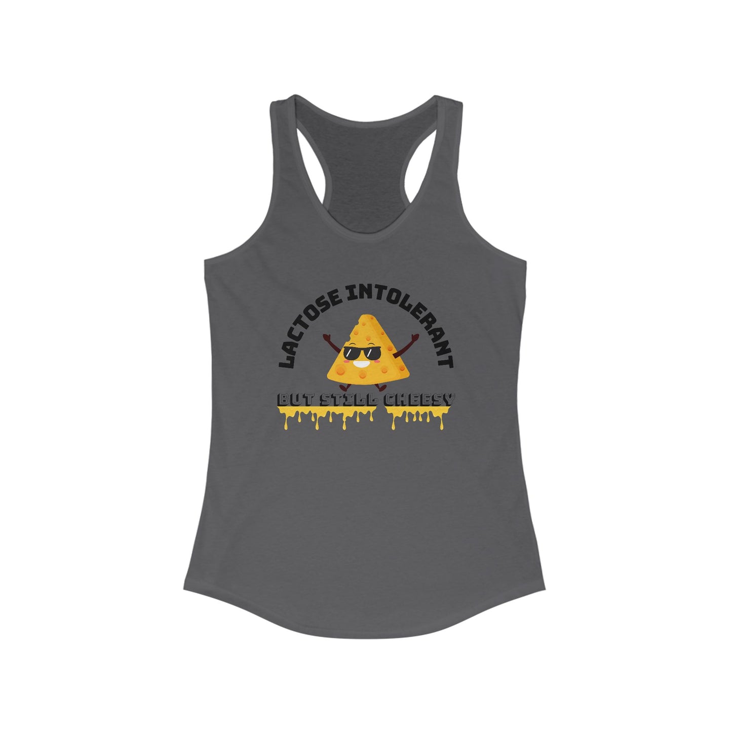 Lactose Intolerant Funny Tank, Women's Racerback Tank, Humor Apparel, Summer Top, Gift for Foodies, Nutrition Joke Shirt