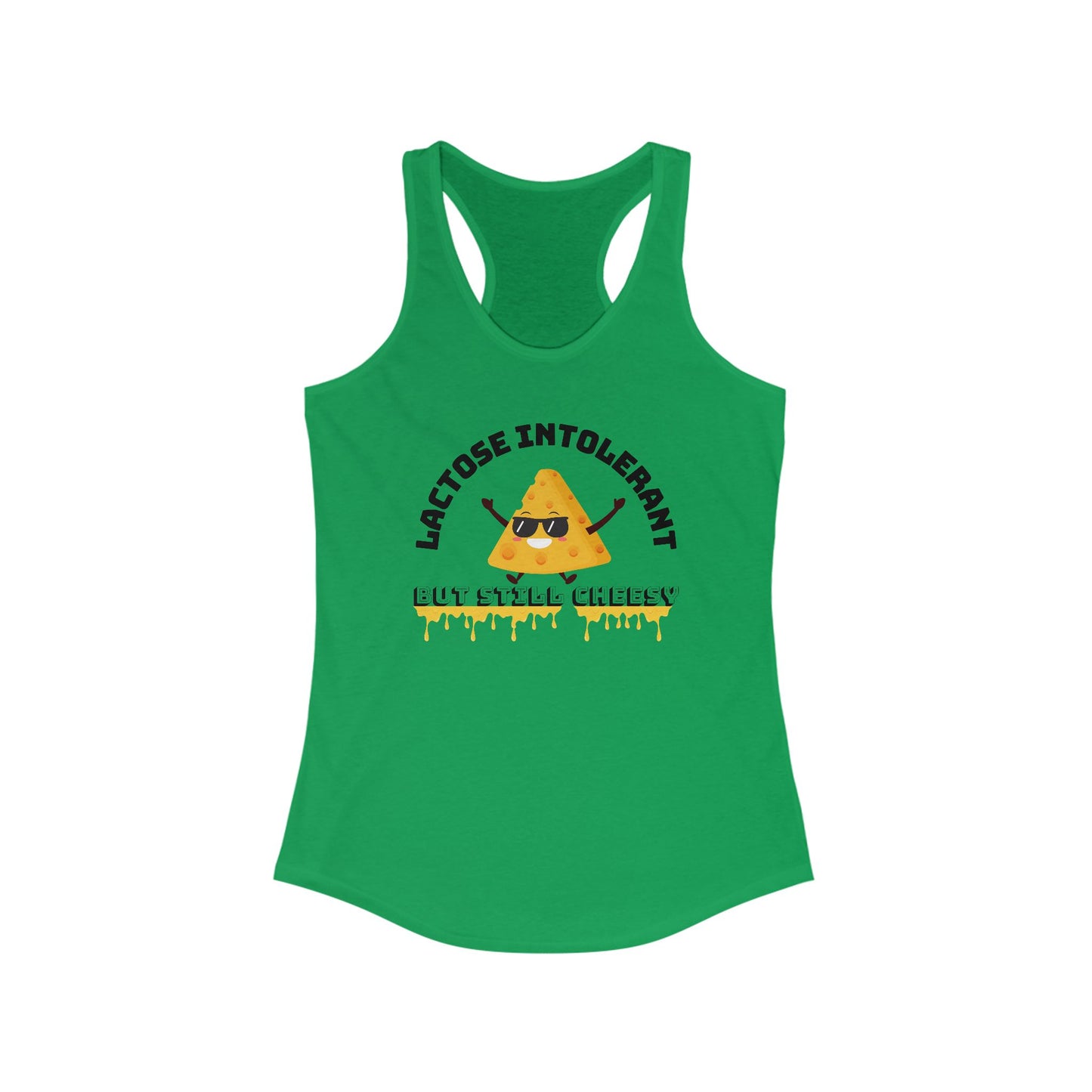 Lactose Intolerant Funny Tank, Women's Racerback Tank, Humor Apparel, Summer Top, Gift for Foodies, Nutrition Joke Shirt
