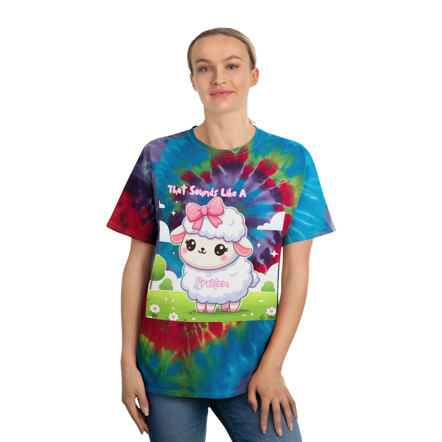 Cute Tie-Dye Sheep Tee, Fun Spiraled Pastel T-Shirt for Kids, Animal Lover Gift, Spring Outing Shirt, Birthday Present, Casual Wear
