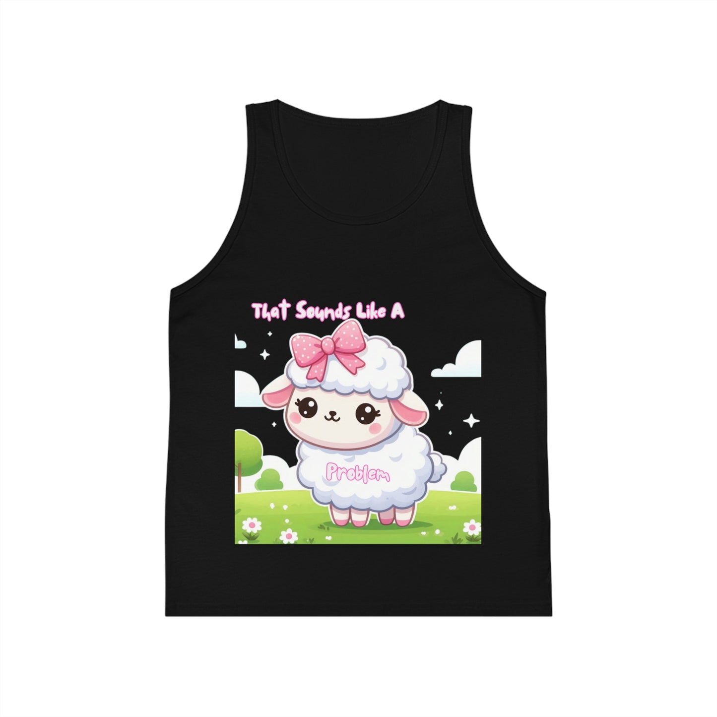 Cute Kid's Jersey Tank Top - Graphic Sheep Design for Playtime