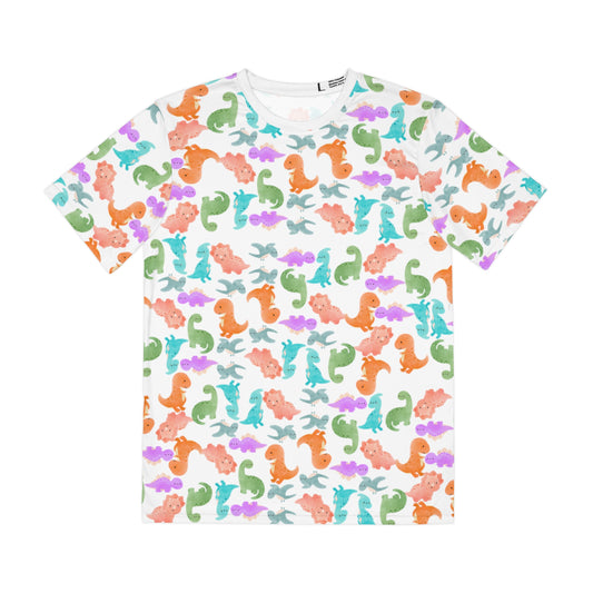 Colorful Dino Tee  Fun Playful Shirt for Ocean Lovers Casual Wear Summer Outfits Beach Activities Gifts for Him Rainbow Dinos Black