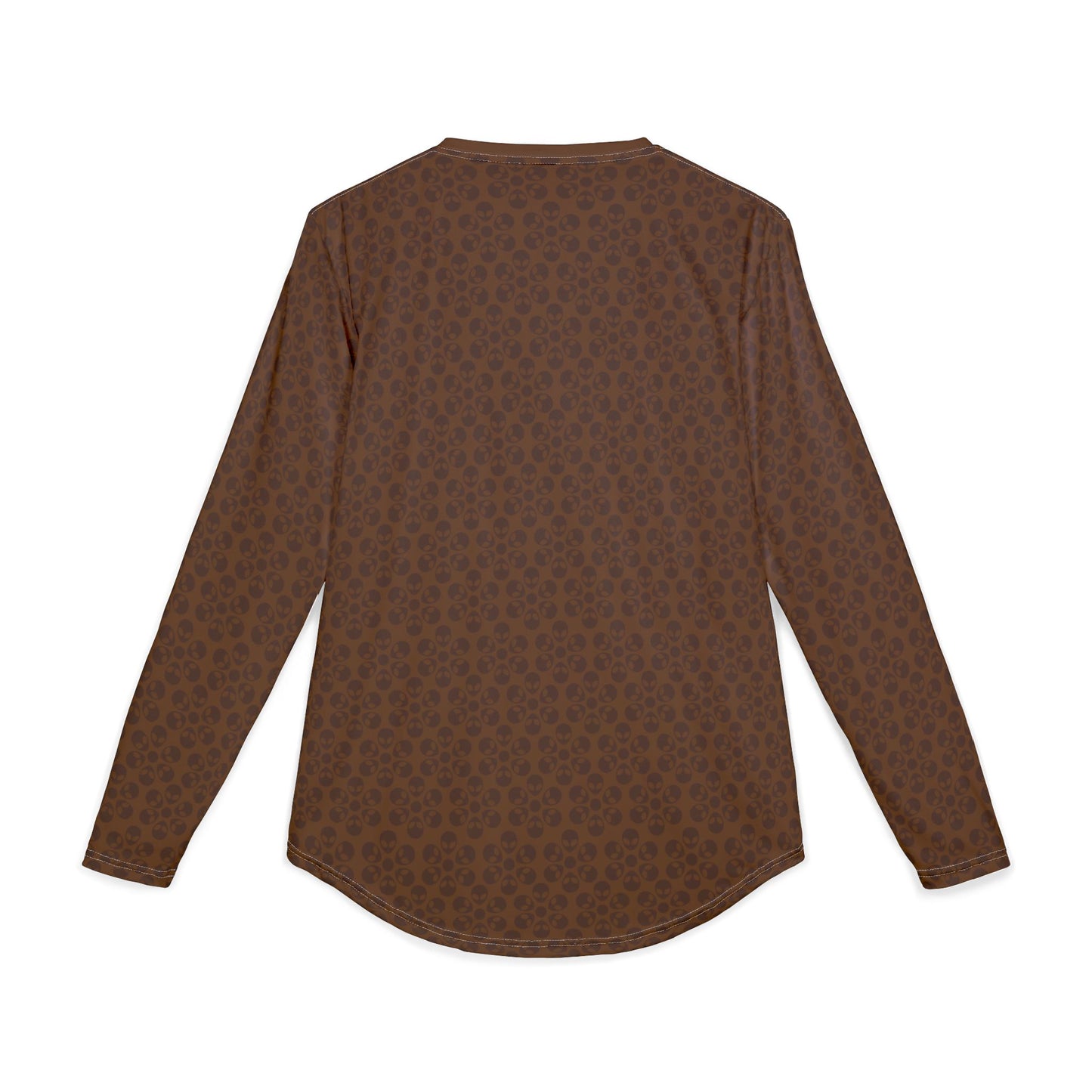 Mens UV Protection Long Sleeve Shirt  Alien Flowers Brown