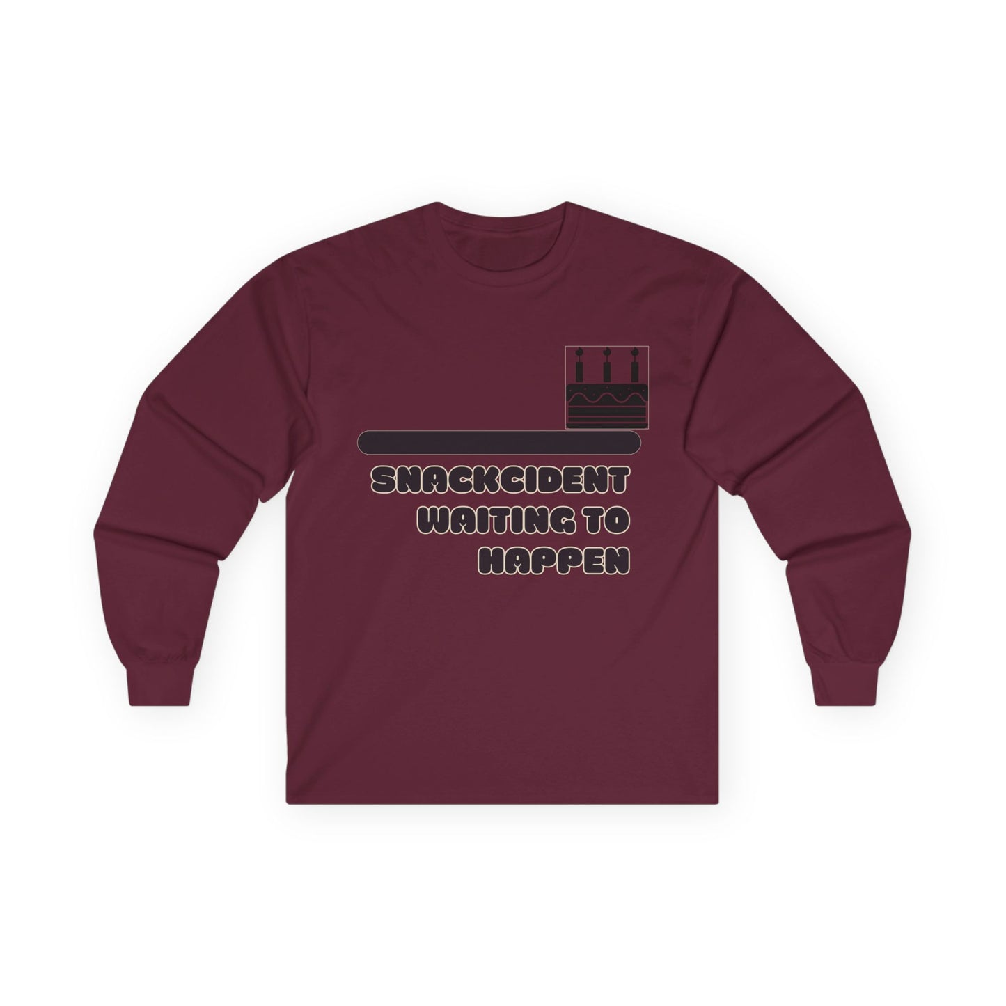 Snackcident Waiting to Happen Long Sleeve Tee - Funny Gift for Food Lovers, Birthday, or Casual Wear, Ideal for Snacking Events, [...]