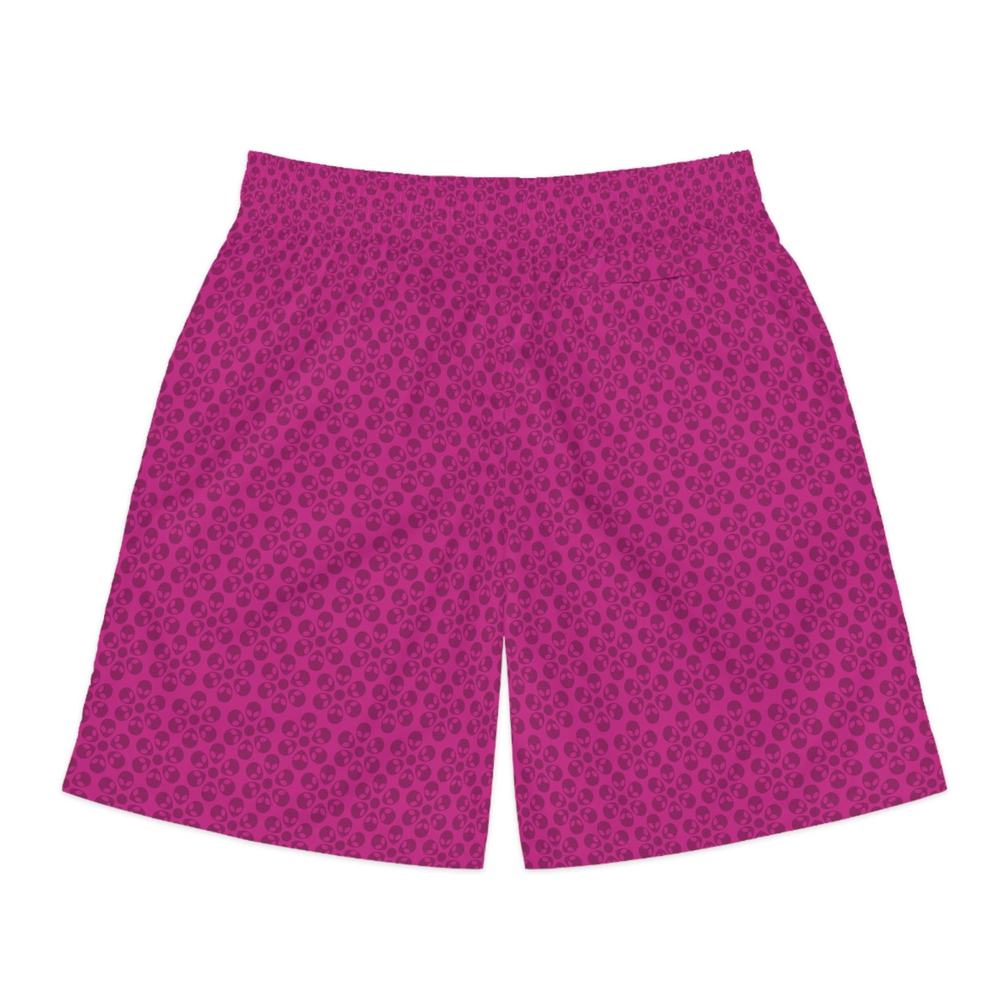 Mens Jogger Shorts  Alien Flowers Pink