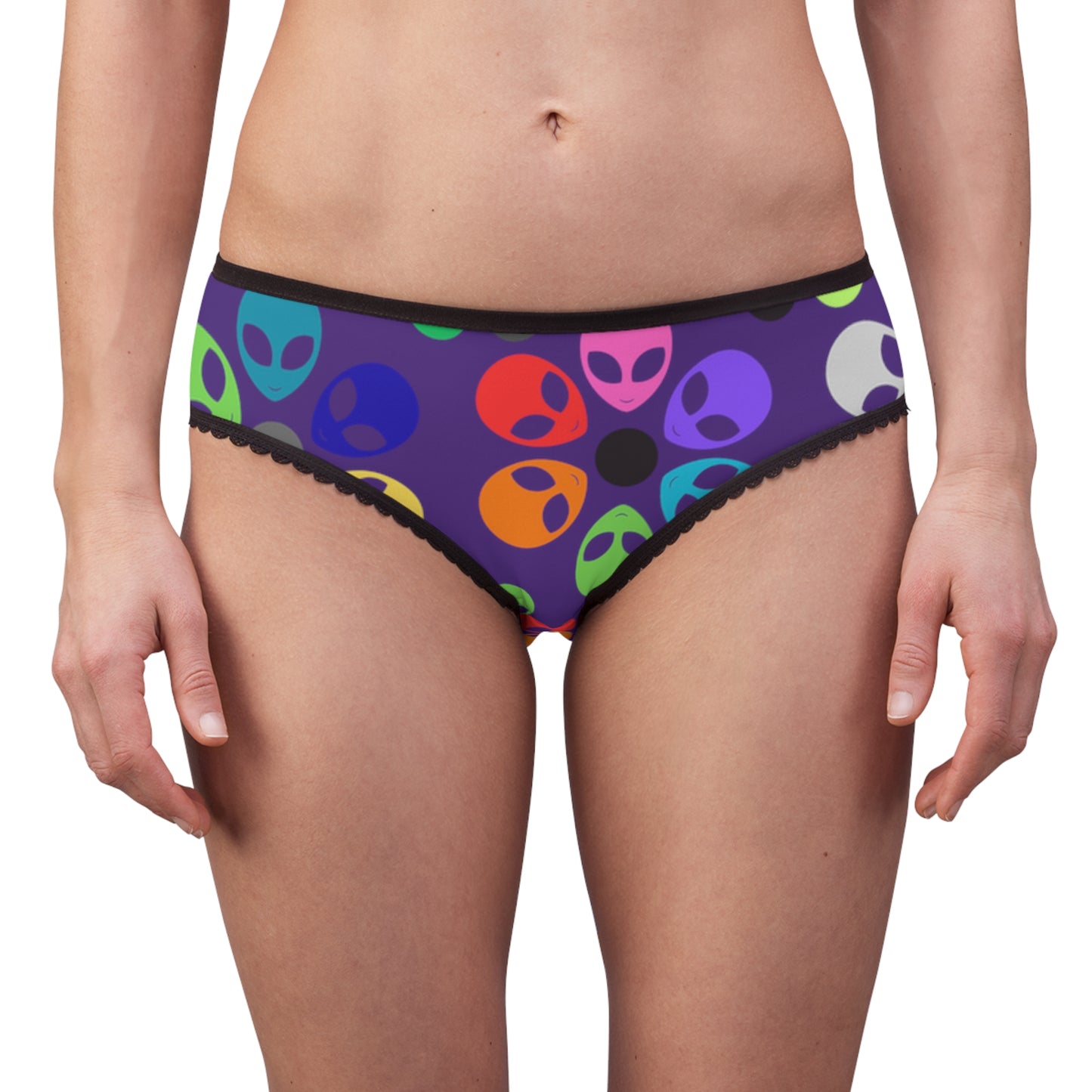 Colorful Alien Flower Womens Briefs Fun Underwear Unique Lingerie Set Gift for Her Festival Fashion Comfortable Panties Alien Rainbow Flowers Purple