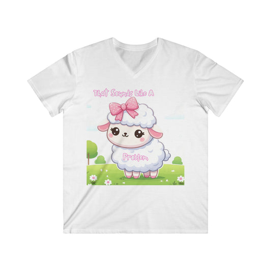 Ewe Problem Men's Fitted V-Neck Short Sleeve Tee