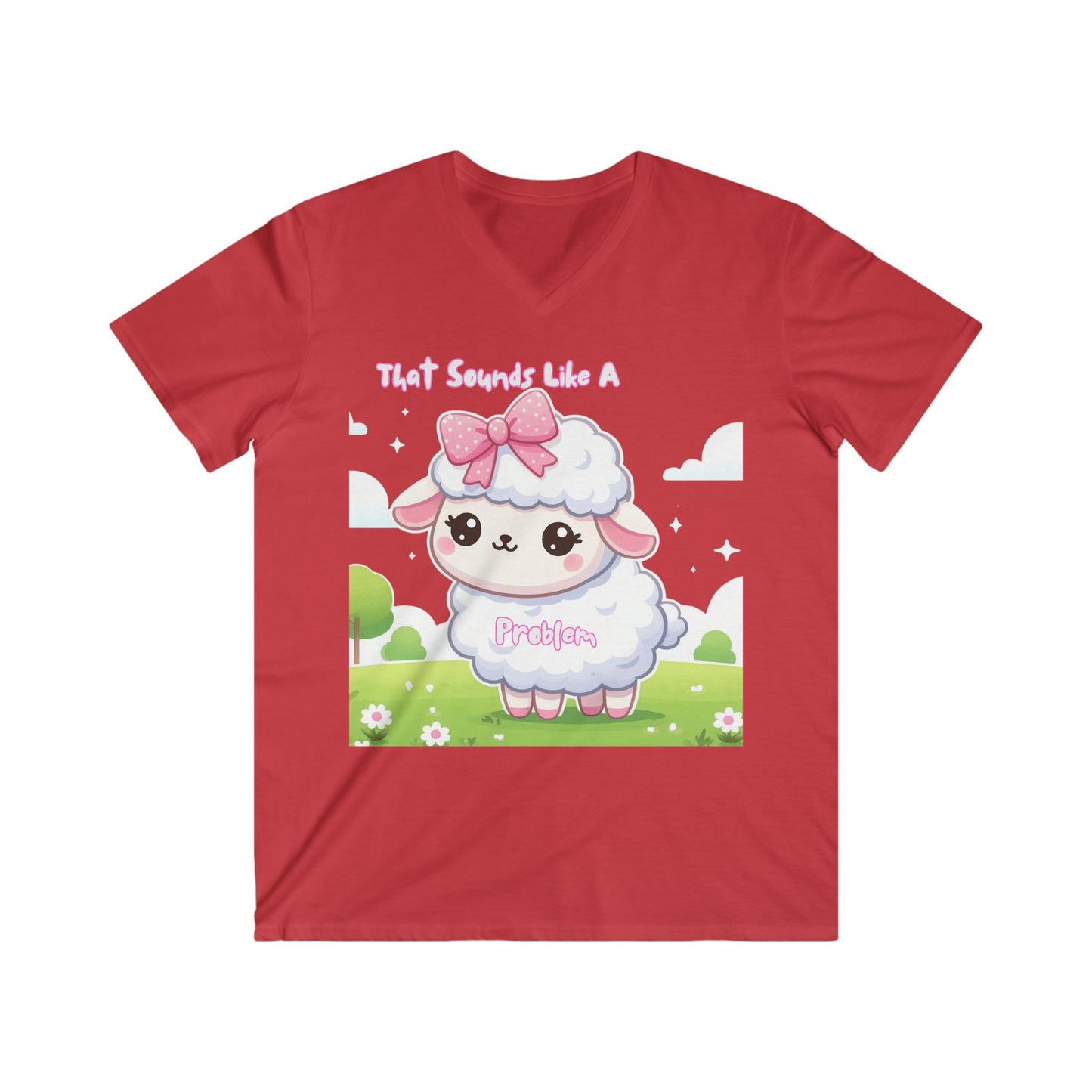Ewe Problem Men's Fitted V-Neck Short Sleeve Tee