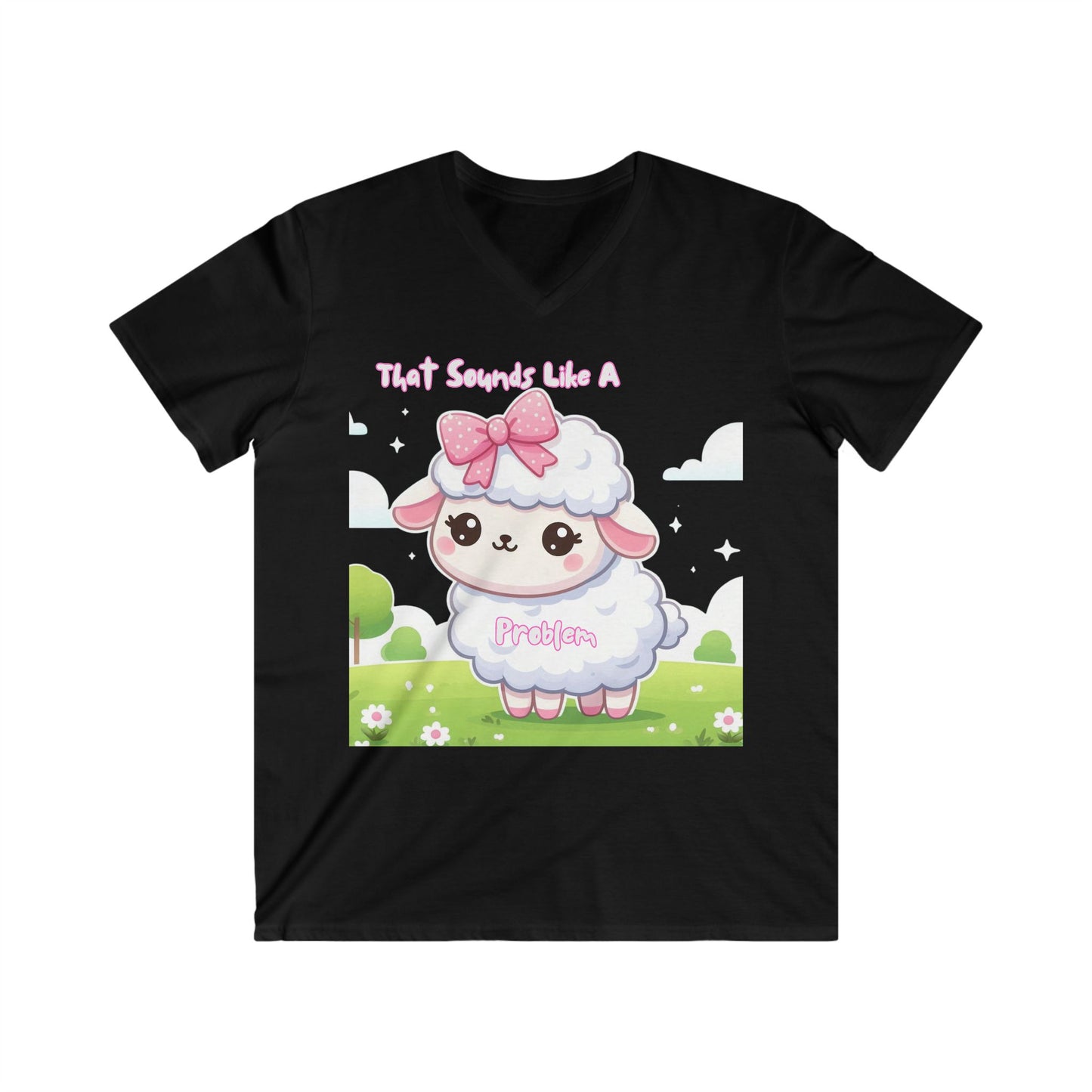 Ewe Problem Men's Fitted V-Neck Short Sleeve Tee