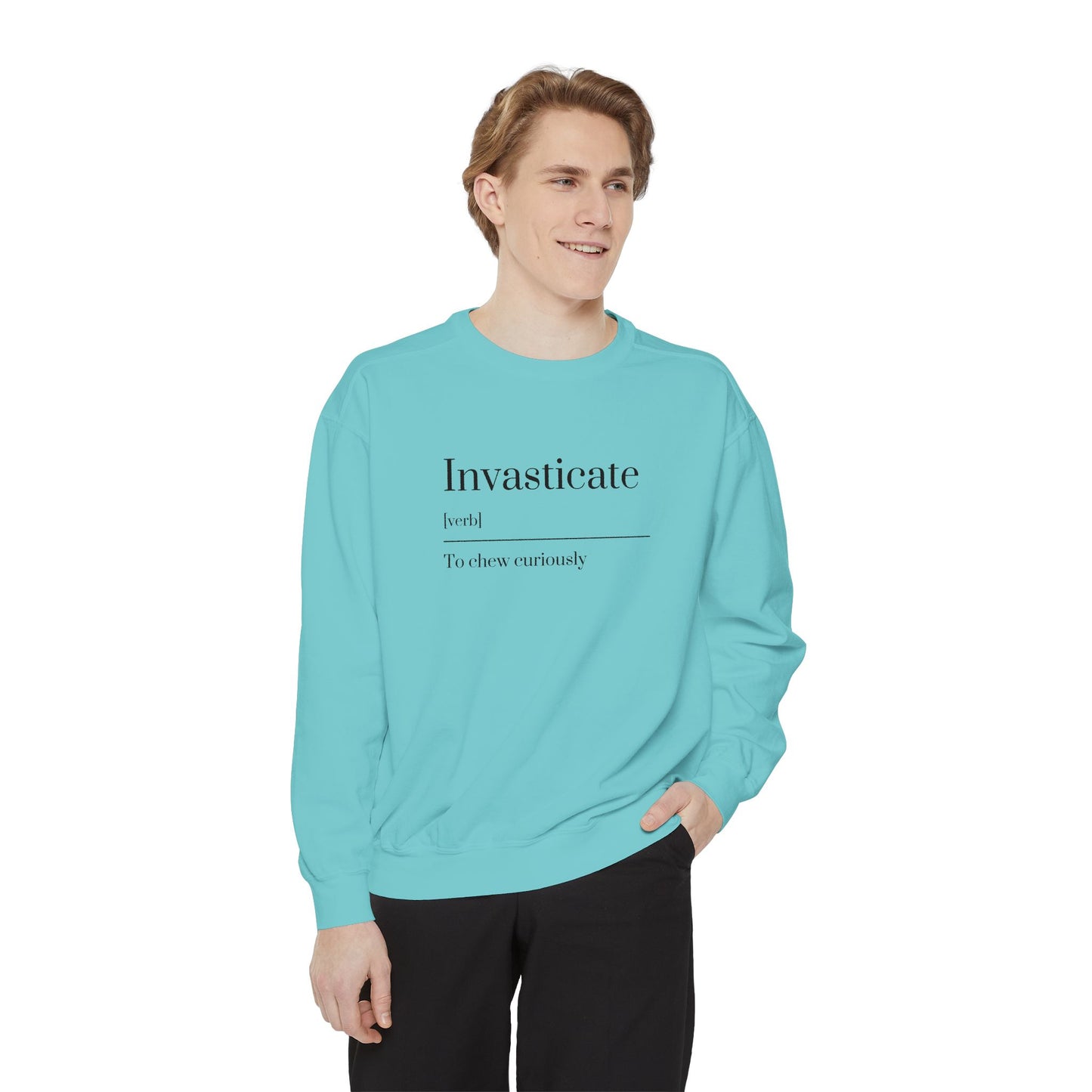 Curious Chewer Sweatshirt, Cozy Casual Wear, Unique Gift Idea, Trendy Fashion Layer, Perfect for Gifting, Fun Vocabulary Apparel