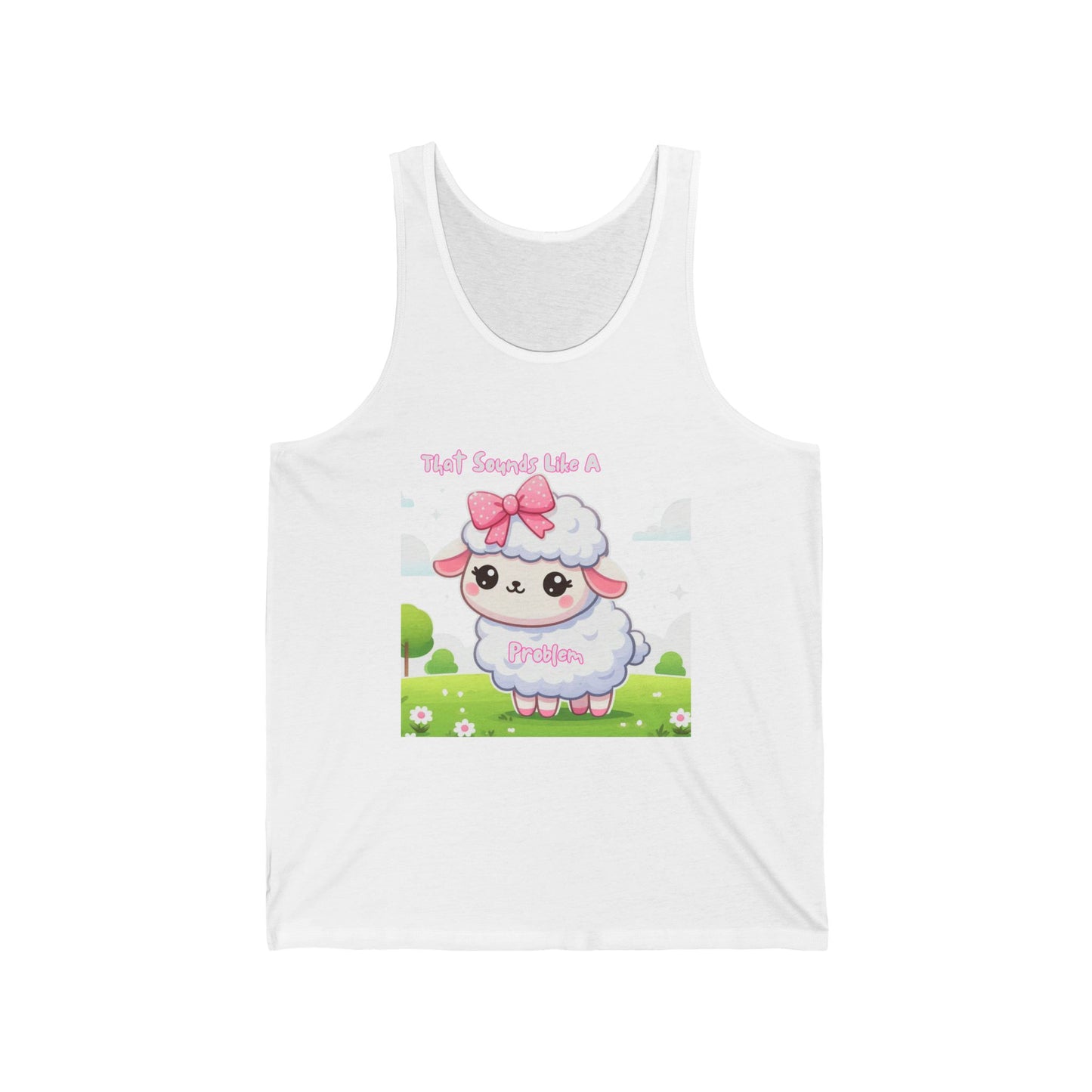 Cute Kawaii Sheep Unisex Jersey Tank Top - Perfect for Summer Fun!