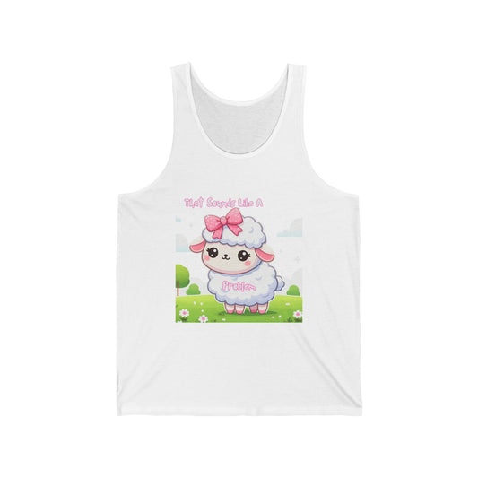 Cute Kawaii Sheep Unisex Jersey Tank Top - Perfect for Summer Fun!