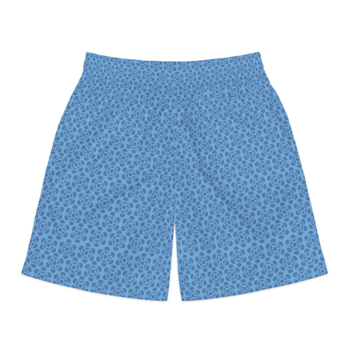 Mens Jogger Shorts  Alien Flowers Light Blue